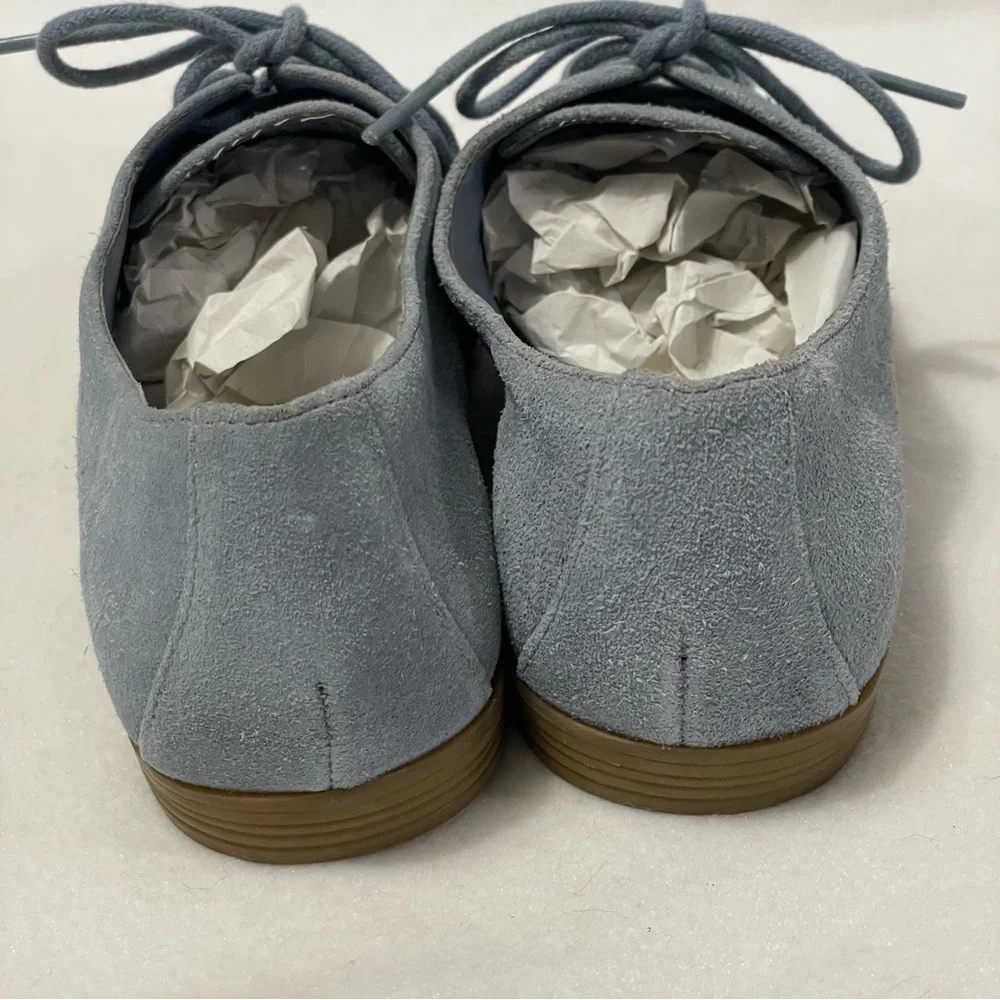Isaac Mizrahi Live Suede Oxford Light Blue sz 6.5 Blokecore Office‎ Casual